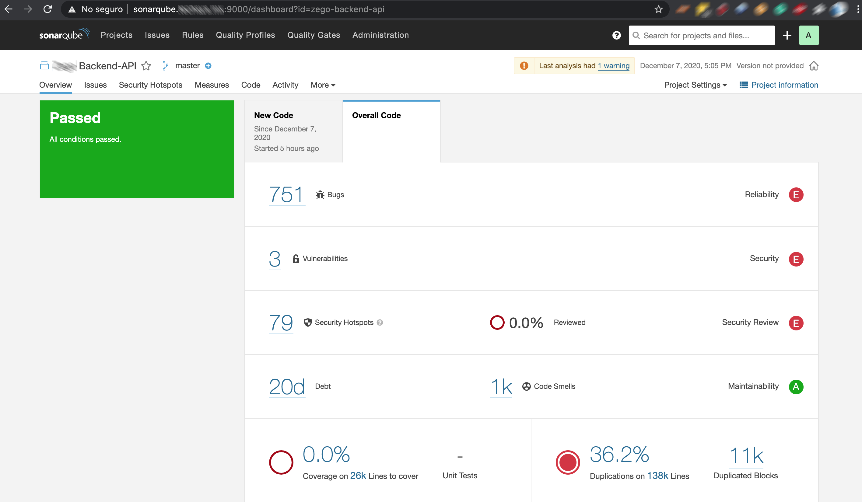 Escritorio Proyecto SonarQube