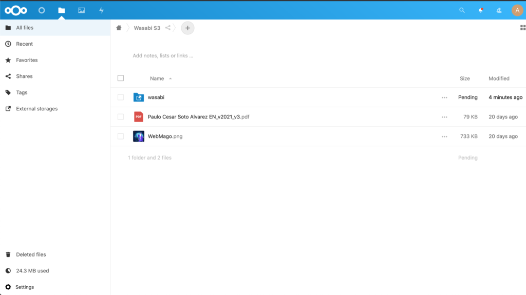 Nextcloud - Wasabi